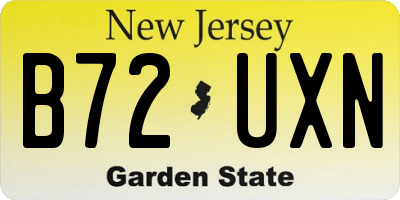 NJ license plate B72UXN