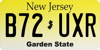 NJ license plate B72UXR