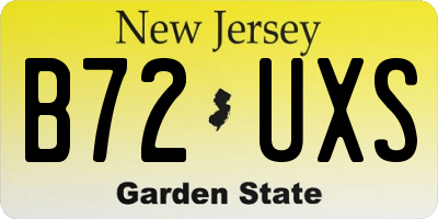 NJ license plate B72UXS