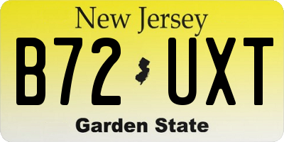 NJ license plate B72UXT