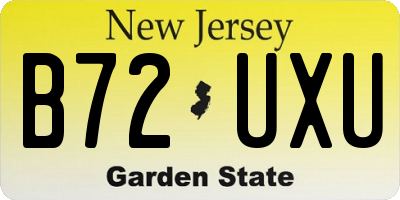 NJ license plate B72UXU
