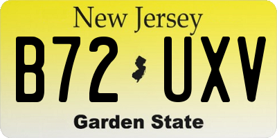 NJ license plate B72UXV