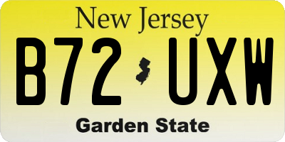 NJ license plate B72UXW