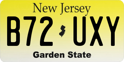 NJ license plate B72UXY