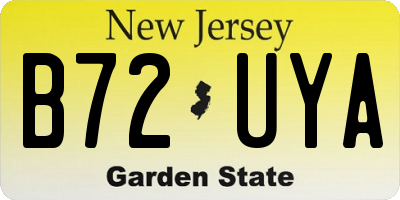 NJ license plate B72UYA