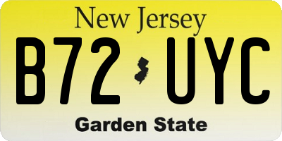 NJ license plate B72UYC
