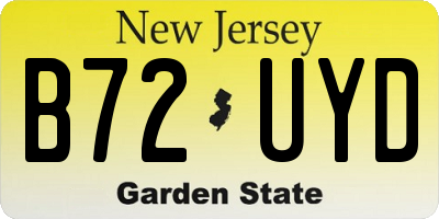 NJ license plate B72UYD