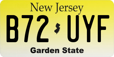 NJ license plate B72UYF
