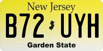 NJ license plate B72UYH