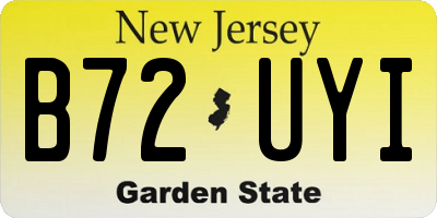 NJ license plate B72UYI