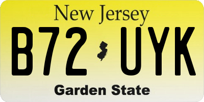 NJ license plate B72UYK