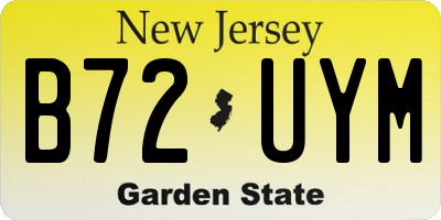 NJ license plate B72UYM