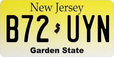 NJ license plate B72UYN