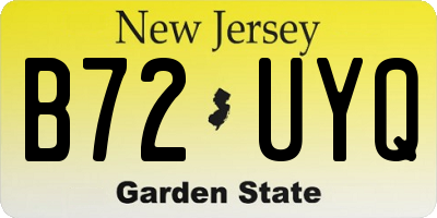 NJ license plate B72UYQ
