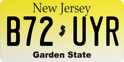 NJ license plate B72UYR