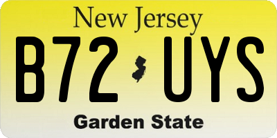 NJ license plate B72UYS