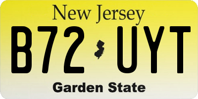 NJ license plate B72UYT