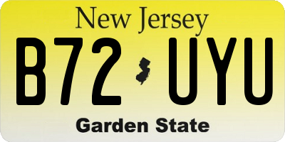 NJ license plate B72UYU
