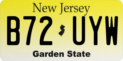NJ license plate B72UYW