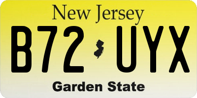 NJ license plate B72UYX