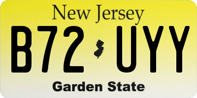 NJ license plate B72UYY