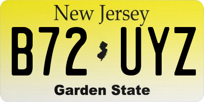 NJ license plate B72UYZ