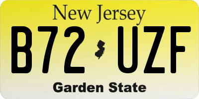 NJ license plate B72UZF