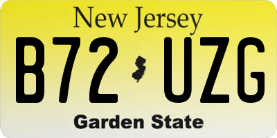 NJ license plate B72UZG
