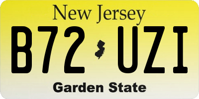 NJ license plate B72UZI