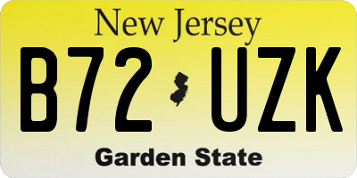 NJ license plate B72UZK