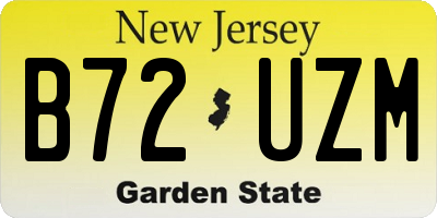 NJ license plate B72UZM