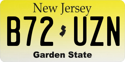 NJ license plate B72UZN