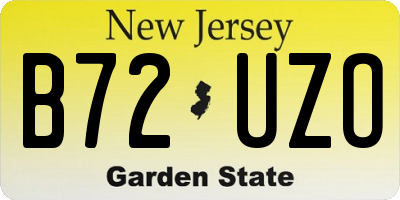 NJ license plate B72UZO