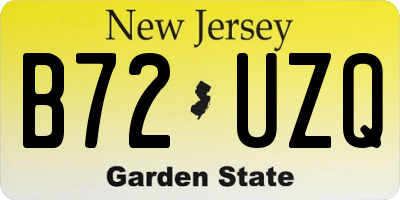 NJ license plate B72UZQ