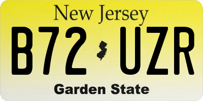 NJ license plate B72UZR