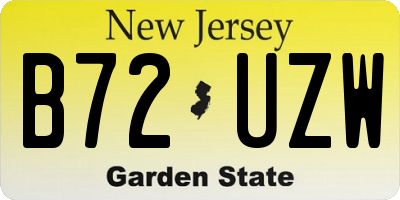 NJ license plate B72UZW