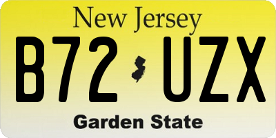 NJ license plate B72UZX