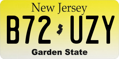 NJ license plate B72UZY