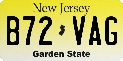 NJ license plate B72VAG