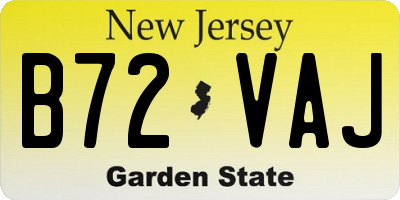 NJ license plate B72VAJ