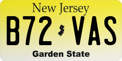 NJ license plate B72VAS