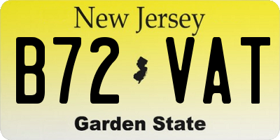 NJ license plate B72VAT