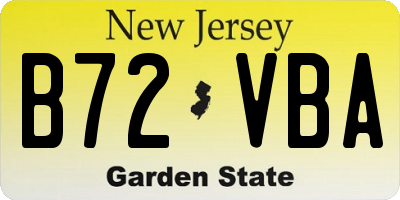 NJ license plate B72VBA