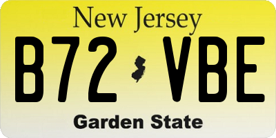 NJ license plate B72VBE