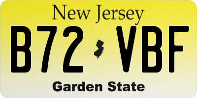 NJ license plate B72VBF