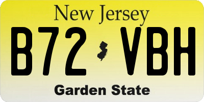 NJ license plate B72VBH