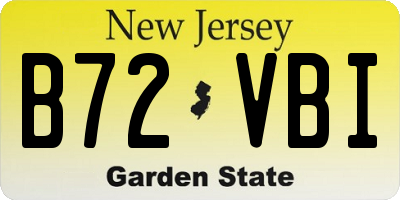 NJ license plate B72VBI