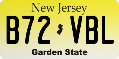 NJ license plate B72VBL