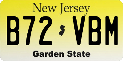 NJ license plate B72VBM
