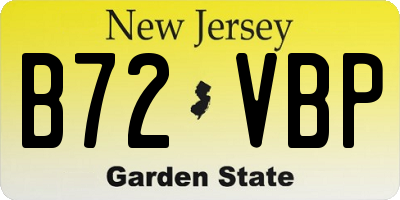 NJ license plate B72VBP